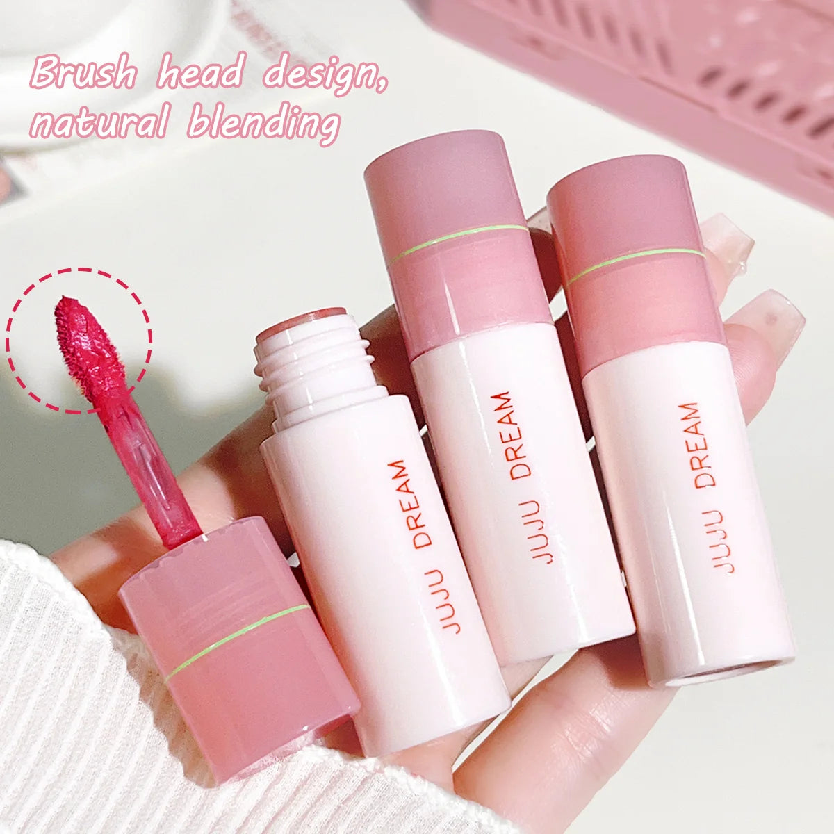 JUJu DREAM Soft mist milk coffee lip glaze Matte velvet mist natural makeup white lip glaze Zpaxo