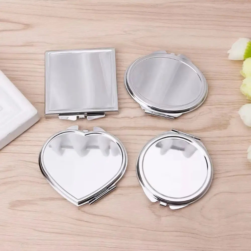 Small Stainless Steel Makeup Mirror Folded-side Design Lightweight Zpaxo