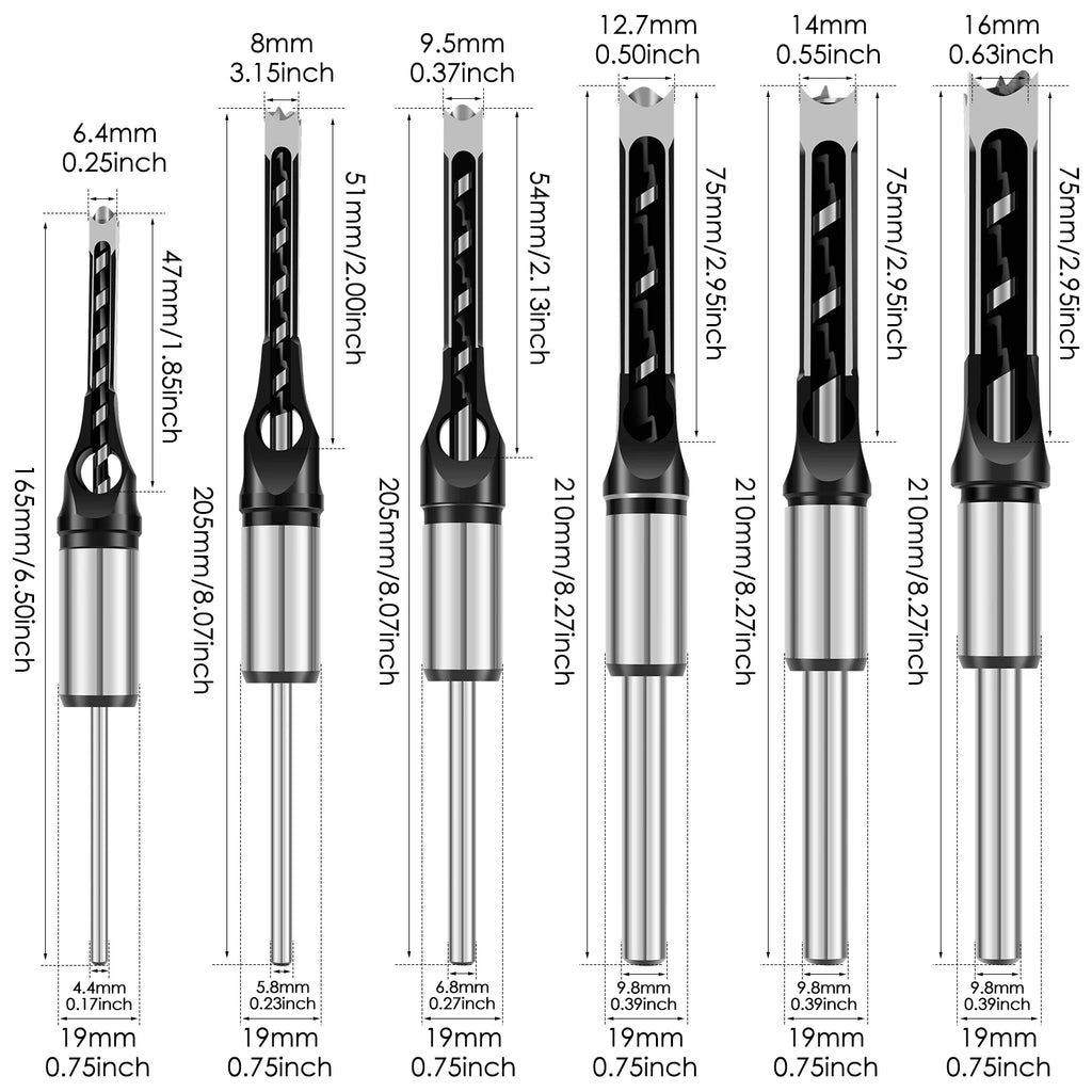 Square Hole Drill Fixed Bracket Cast Aluminum Professional Precise Woodworking Tool Durable Drill Bit for Hand Electric Drill Zpaxo Square drill kit