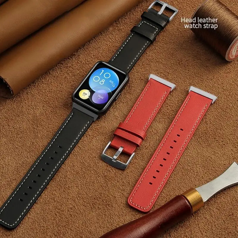 652F Leather Strap Compatible Huaweiwatch Fit 2 Waterproof Bracelet Zpaxo