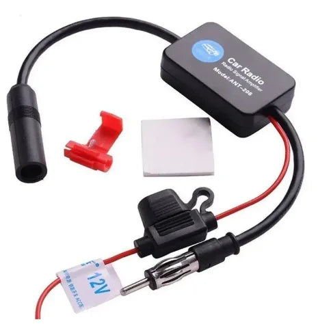 12V Active FM Antenna Amplifier Car Radio Signal Booster Vehicle Zpaxo 12V