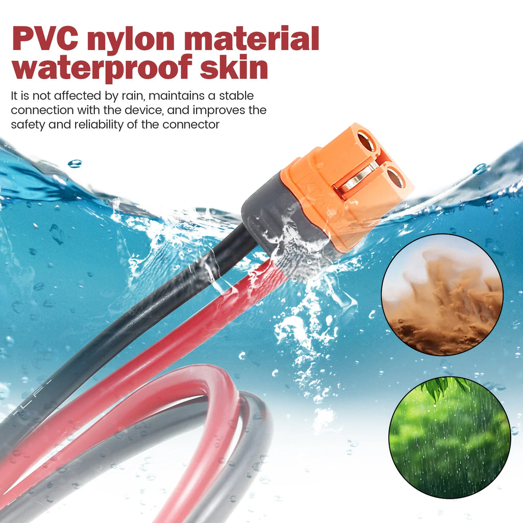 XT60 Charge Extension Cable for Solar Electric Vehicle Convenient XT60i to O Ring Terminal Cable Versatile Safe Connecting Line Zpaxo