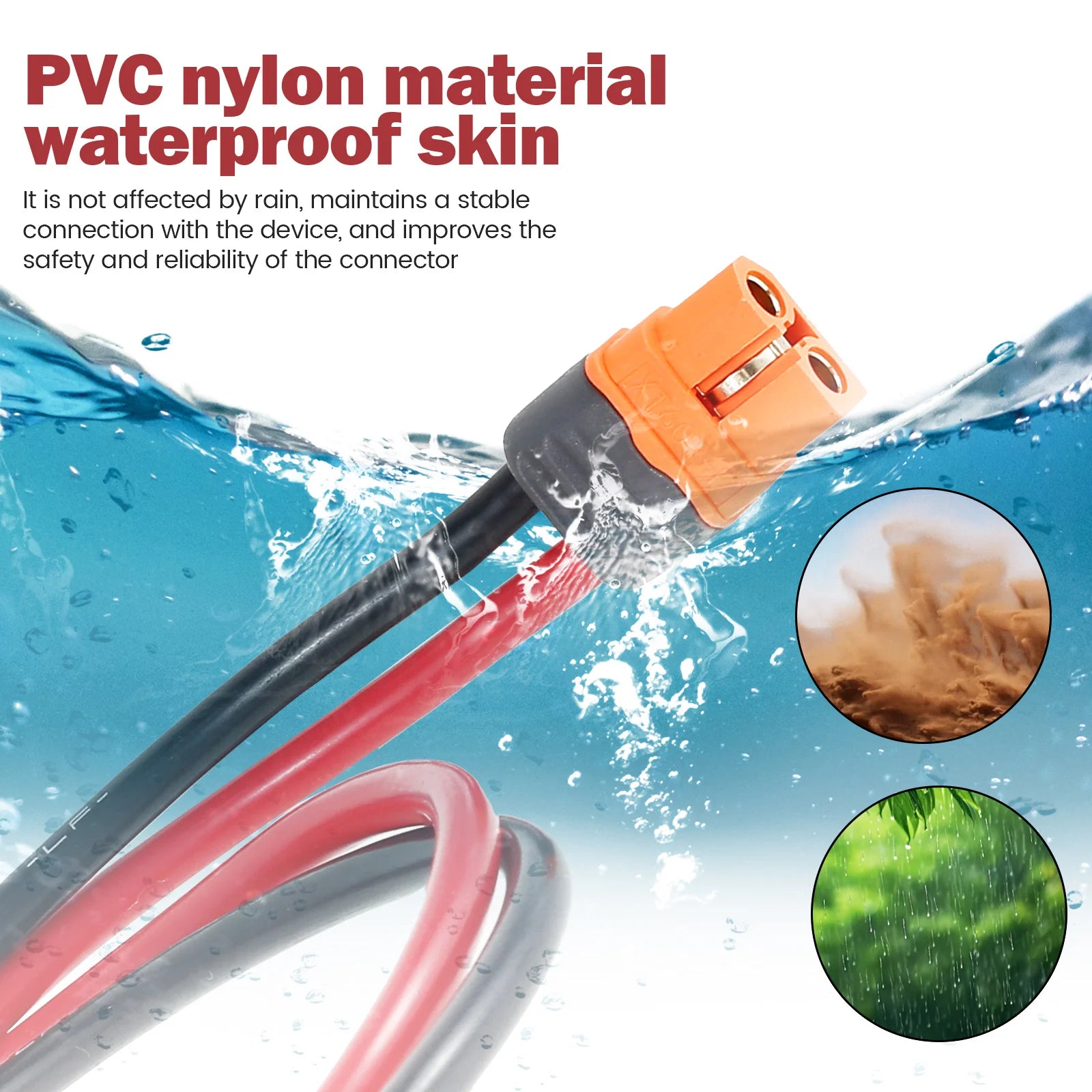 XT60 Charge Extension Cable for Solar Electric Vehicle Convenient XT60i to O Ring Terminal Cable Versatile Safe Connecting Line Zpaxo