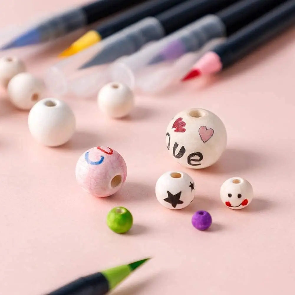Round Wooden Beads 20/30/40mm – Lead-Free DIY Jewelry Craft Beads