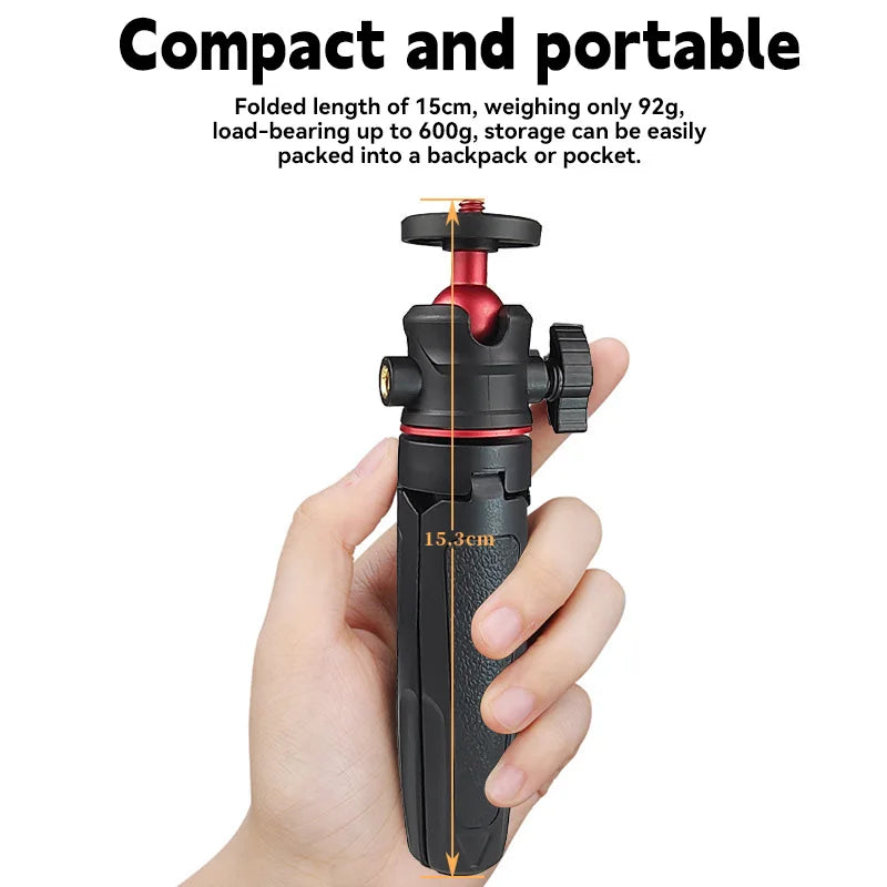 MT-08 Mini Tripod with 360° Ball Head & Cold Shoe Selfie Stick Tabletop Tripod for Action Camera GoPro iPhone Android Phone DSLR Zpaxo
