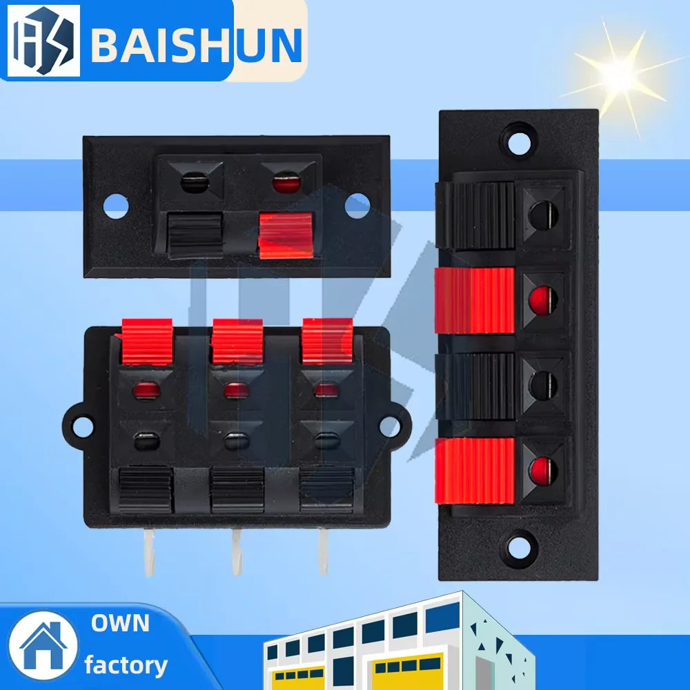 2 4 6-Way Spring-loaded Push-in Terminal Block Quick-release Speaker Zpaxo