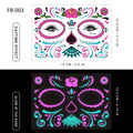 Halloween Halloween Face Tattoo Sticker Temporary Skin Tattoo for Party Festival Makeup Tattoo Glow in The Dark Body Sticker Zpaxo fb-03