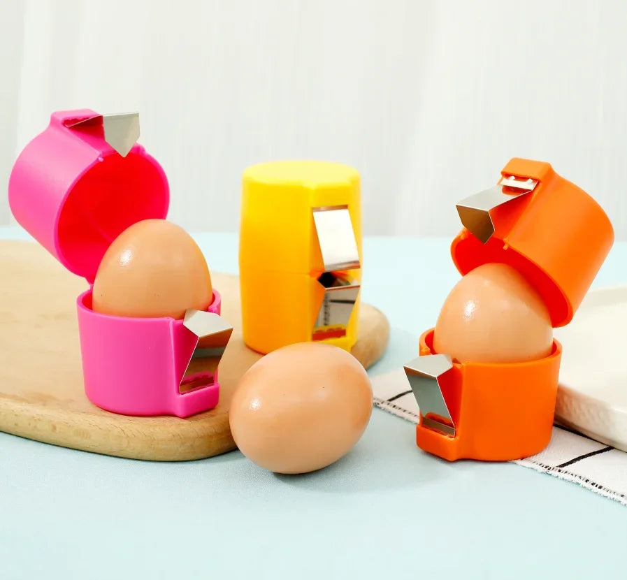 1-3PCS Egg Topper Shell Cutter Beater Raw Egg Cracker Separator Filter Egg Opener Yellow/Orange/Rose red Kitchen Baking Tools Zpaxo 3PCS