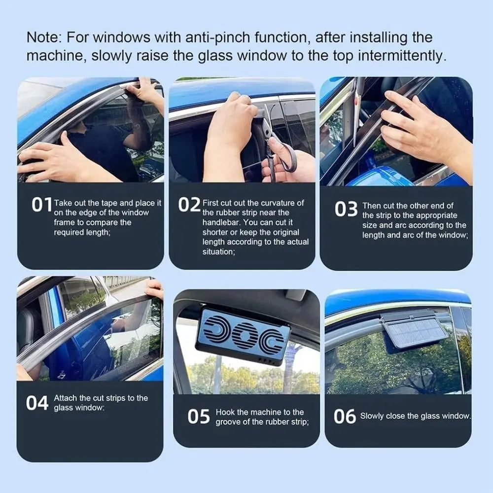 3 Fans Design Auto Window Cooler Solar Powered Promoting Air Zpaxo