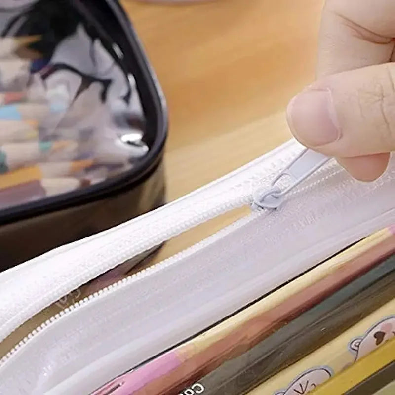 Transparent Waterproof Pencil Case – Large PVC Organizer Pencil Case Zpaxo