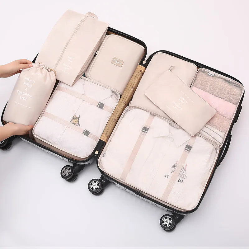 7-Piece Travel Organizer Bag Set – Clothes, Shoes & Toiletries Travel Organizer Set Zpaxo