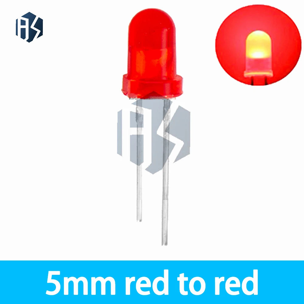 1000PCS 5mm F5 LED Light Diodes - 5-Color (White/Blue/Red/Yellow/Green) Bulbs for DIY Electronics, RC & Crafts Zpaxo