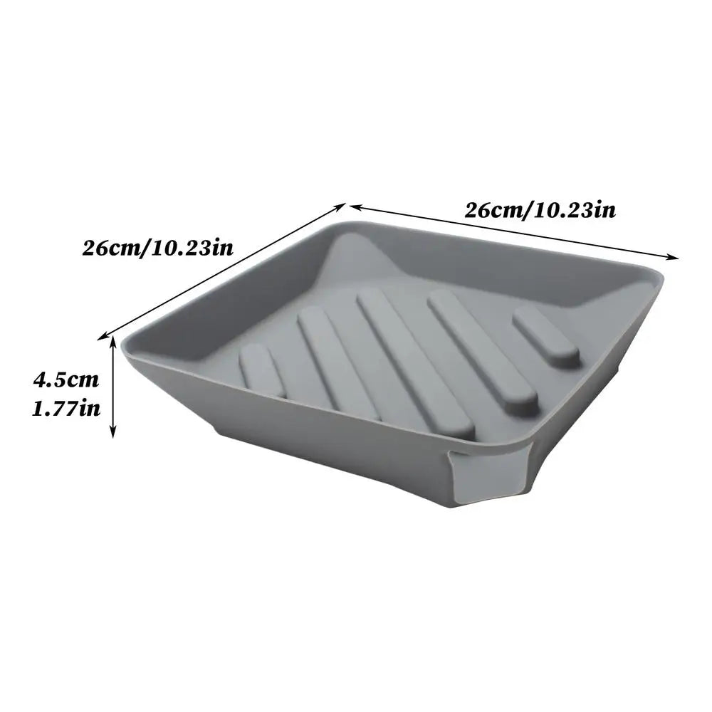 Drying Mat for Dishes Silicone Sponge Rack Non-Slip Drain Pad with Spout for Counter Bathroom Sink Side Utility Room Apartment Zpaxo China Mainland Gray