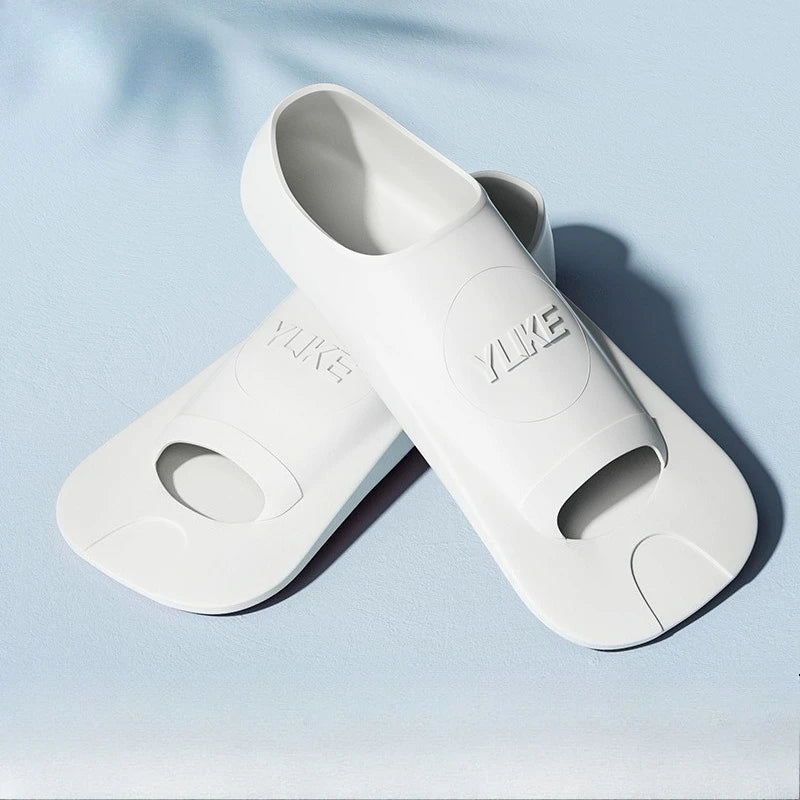 Swimming Fins Men's and Women's Freestyle Children's Silicone Short Adult Lightweight Professional Diving Training Equipment Zpaxo Simple white L