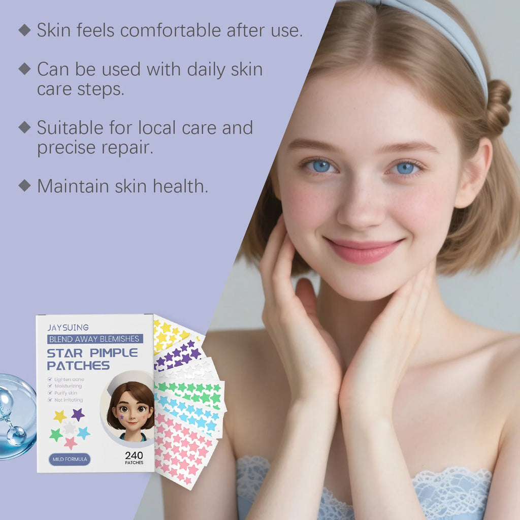 Star Acne Patches 240pcs Salicylic Acid Hydrocolloid Invisible Pimple Patches for Face Spot Treatment Ultra-Thin Gentle Care Zpaxo