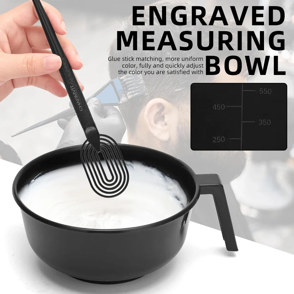 Hair Dye Brush Bowl Circular Mixing Rod Mixer Tint Dying Coloring Zpaxo