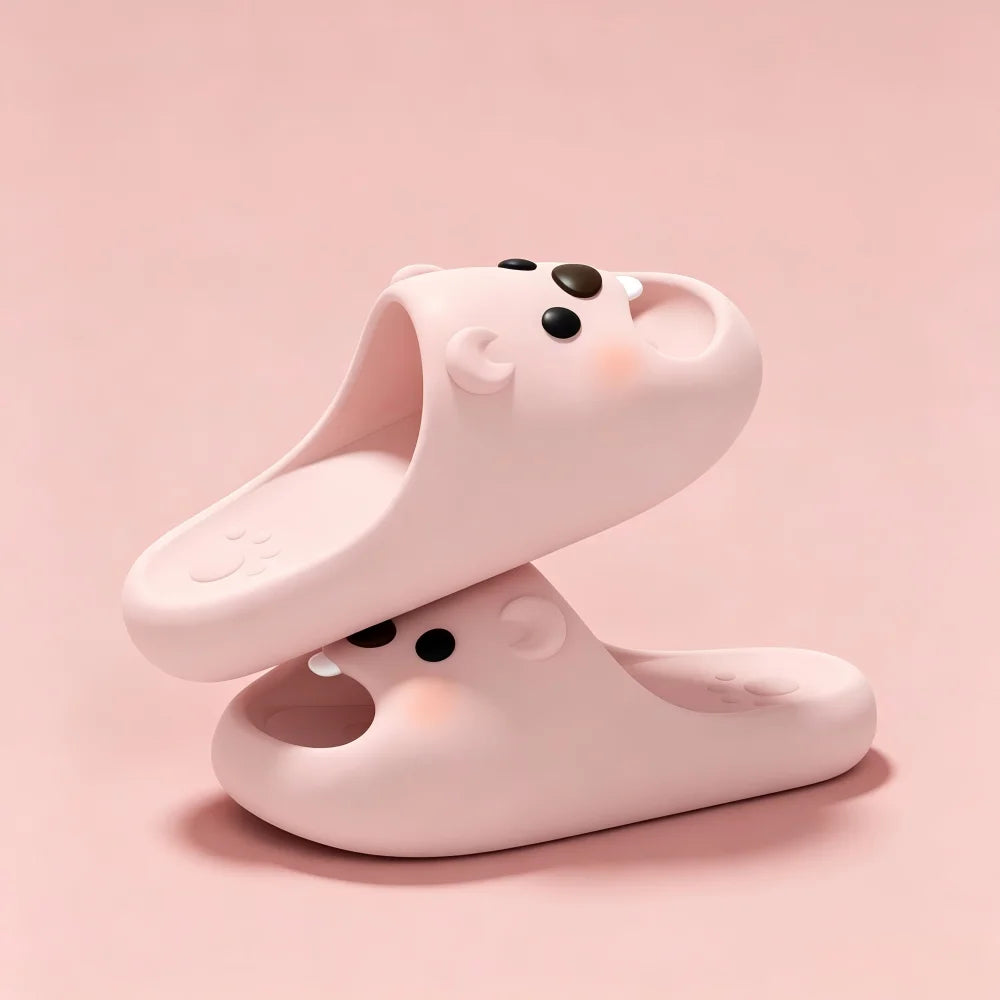 SHAJI Unisex Couple Cute Beaver EVA Slides All Season Breathable