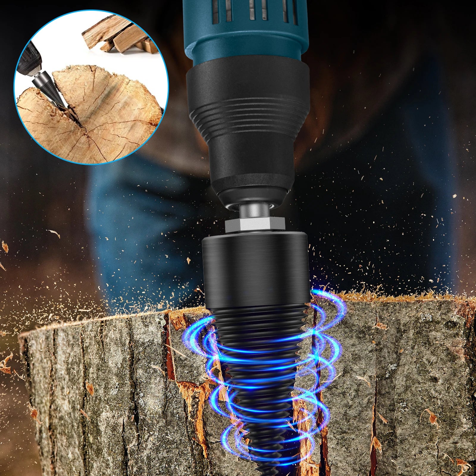 1/2PC Firewood Log Splitter 32/42mm Sturdy High-Carbon Steel Wood Log Splitter Screw Cones Drill Bit with Hex/Round/Square Shank Zpaxo