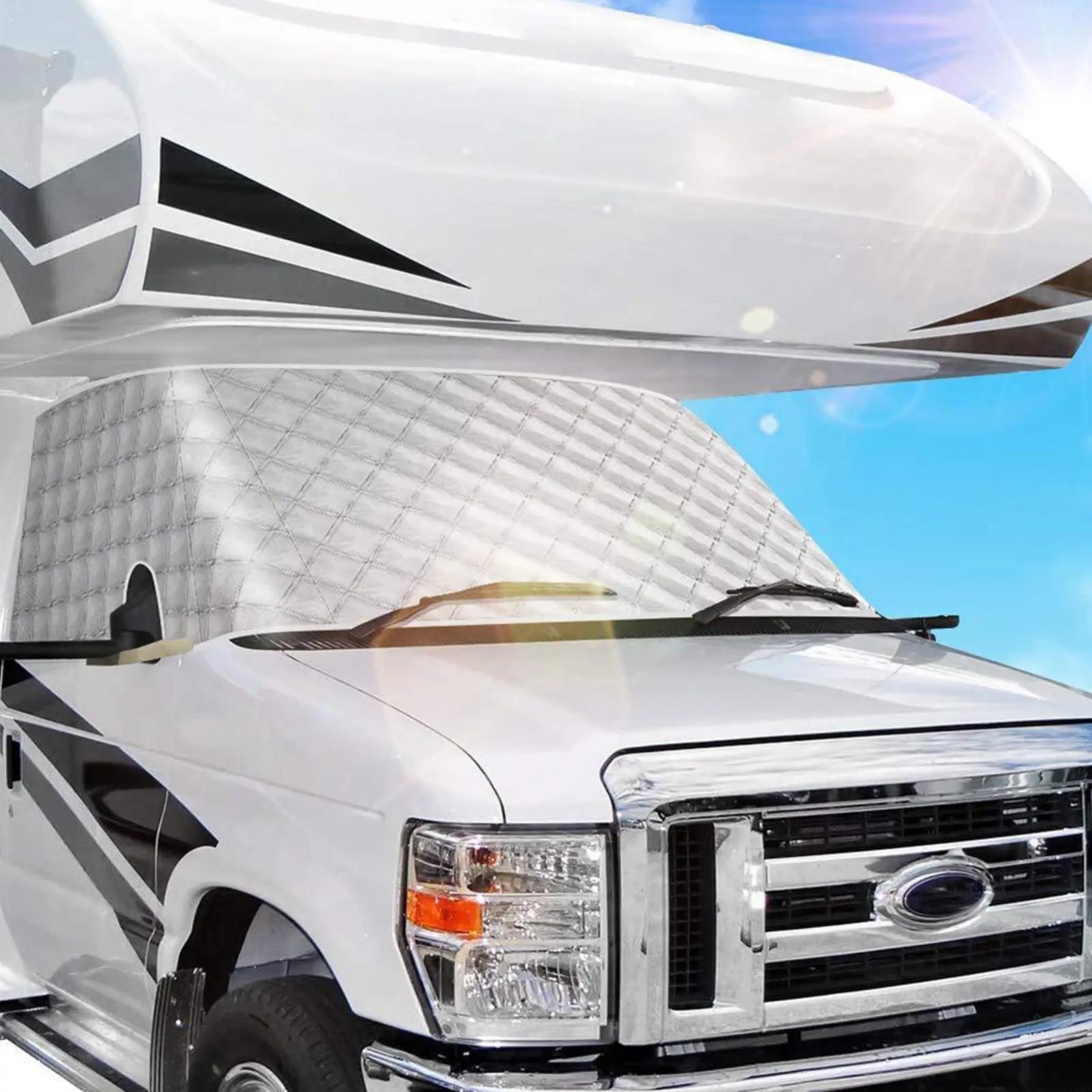 RV Windshield Sun Shade Waterproof UV-Proof Windscreen Ice Cover
