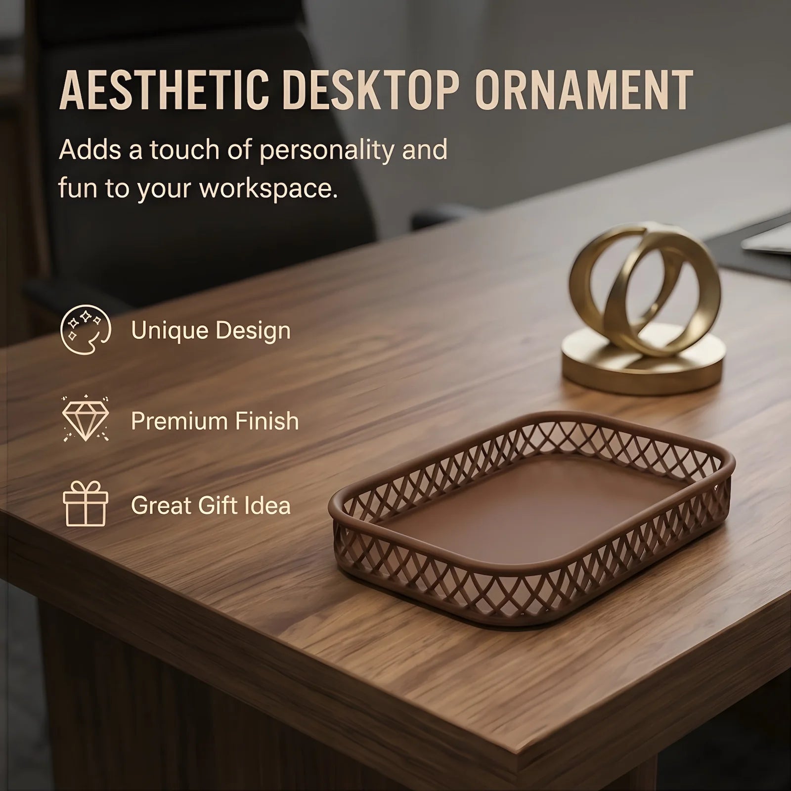 Nordic Lattice Desktop Storage Tray Minimalist Cosmetic Organizer