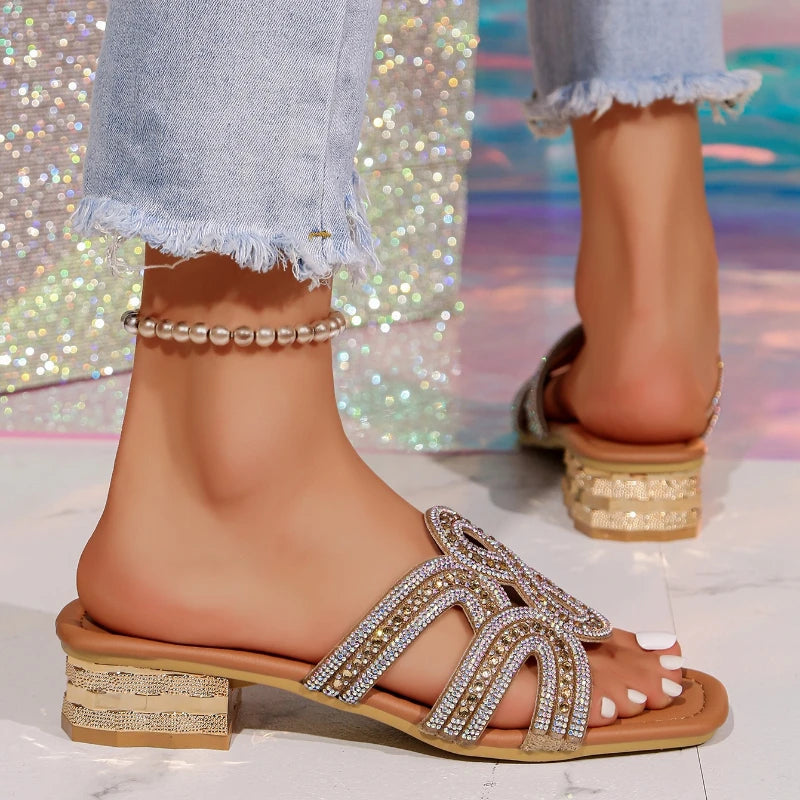 Designer Women Sandals Summer Open-toe Wear Sandals Temperament Chunky Fashion Slippers Lightweight Beach High Heels Women Shoes Zpaxo