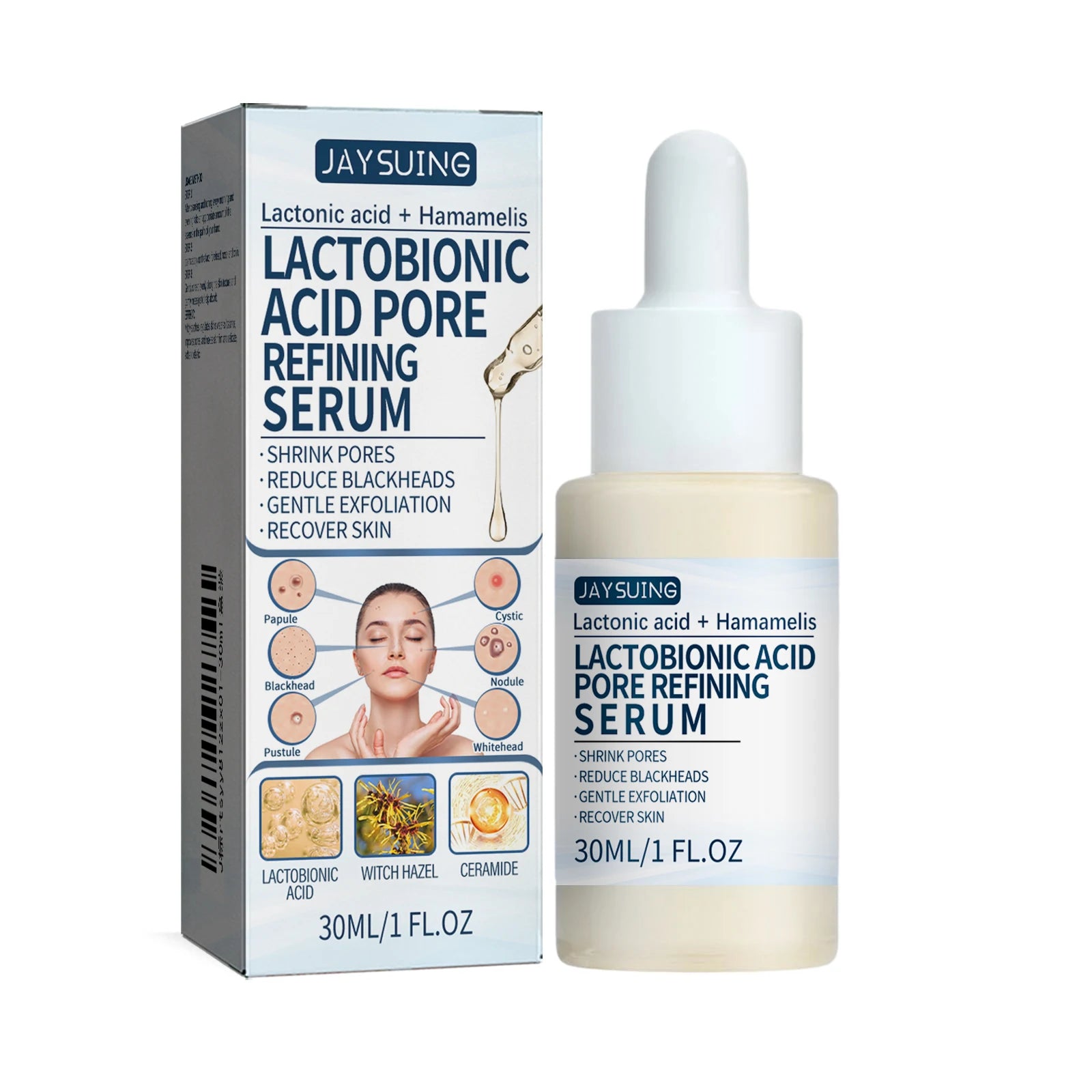 Lactic Acid Essence Removes Blackheads Tightens Pores Deep Cleansing Exfoliation Gently Moisturizes Skin Zpaxo 30ml boxed