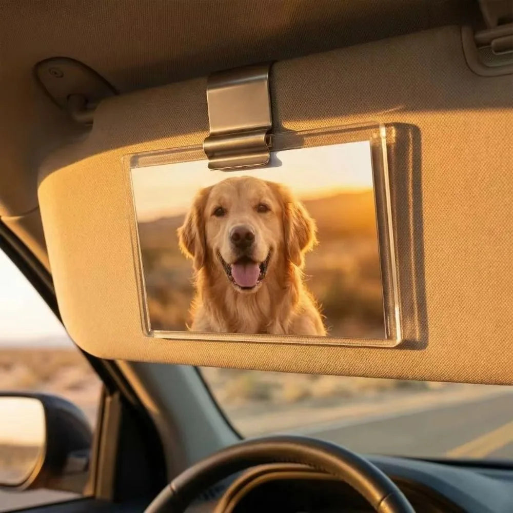 Lightweight Sun Visor Photo Holder UV Protection Transparent Magnetic Zpaxo