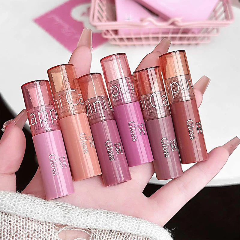 3PCS Water Light Mirror Lip Gloss Set Hydrating Lightweight Liquid Lipstick Nature Moisturizing Lip Tint Lips Makeup Cosmetics Zpaxo