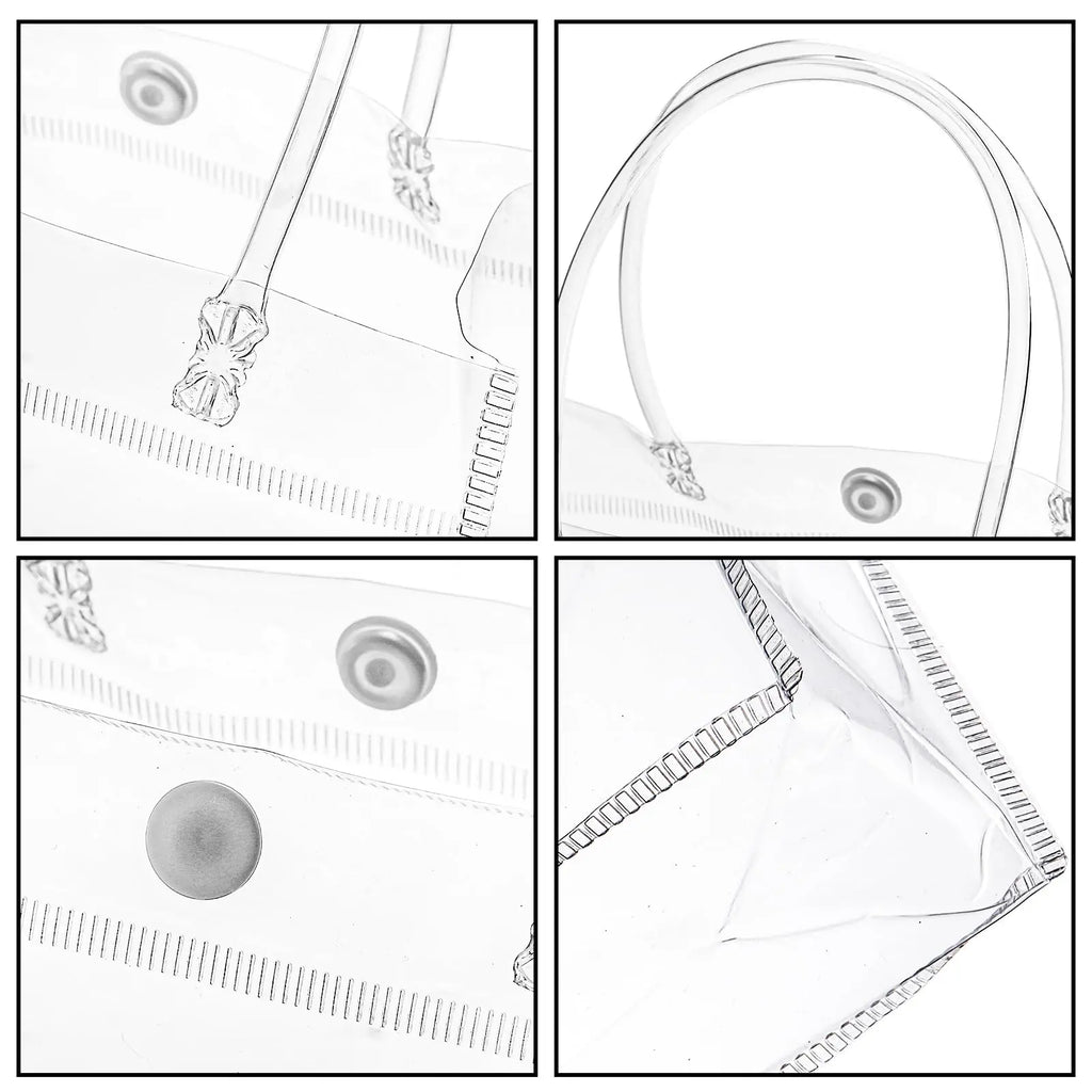 Lot Transparent Soft PVC Tote Packaging Bags Hand Loop Clear Plastic