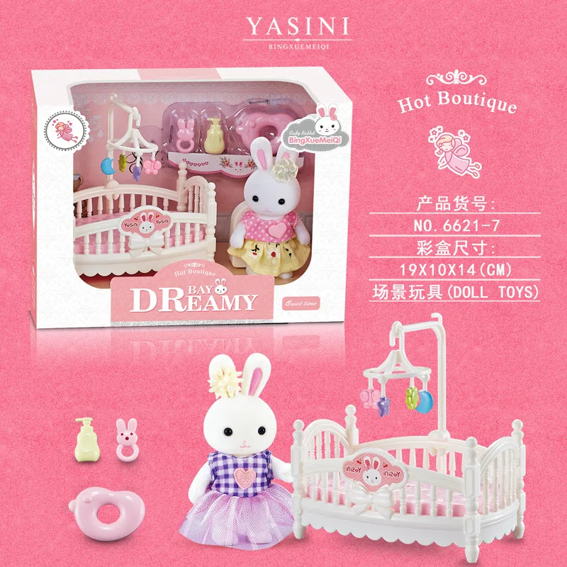 Little Rabbit Dresser Lovely Scene Play Toys Simulation Modelling