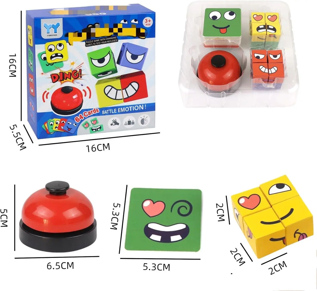 Face Changing Magic Cubes Game Expression Matching Block Puzzle Bell
