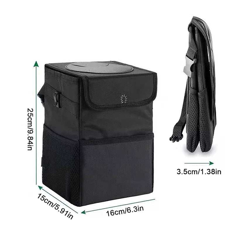 Foldable Waterproof Car Trash Can – Hanging Garbage Bin