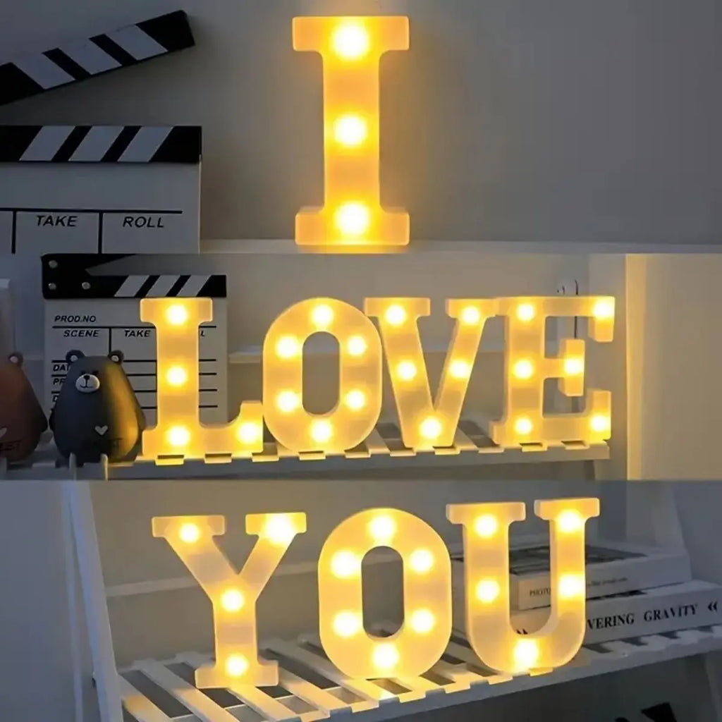Led Letters Lights 26 Alphabet Light Up Number 0-9 Holiday Accessory Zpaxo