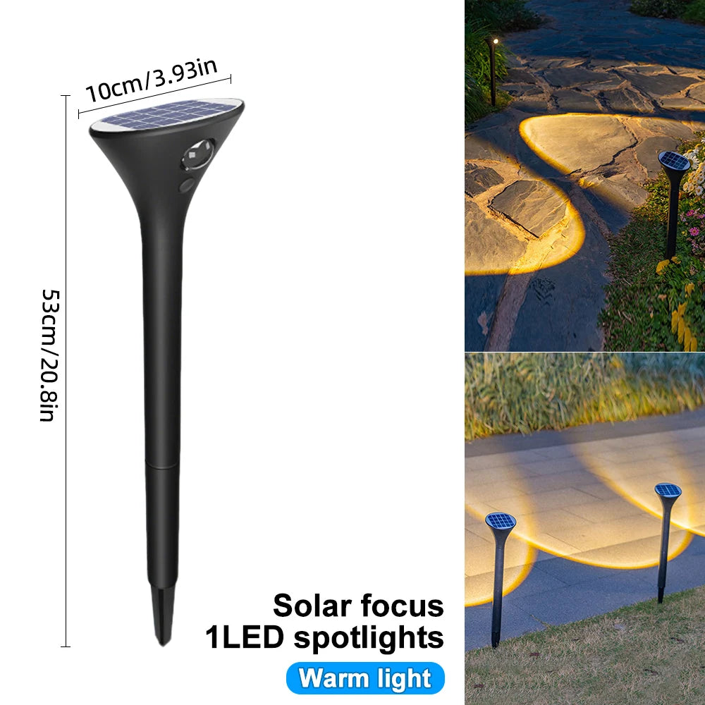 1PC Solar Spotlight Outdoor Waterproof IP65 LED Solar Landscape Light Garden Path Yard Driveway Walkway Patio Decor Warm White L Zpaxo Solar Light C 1pc