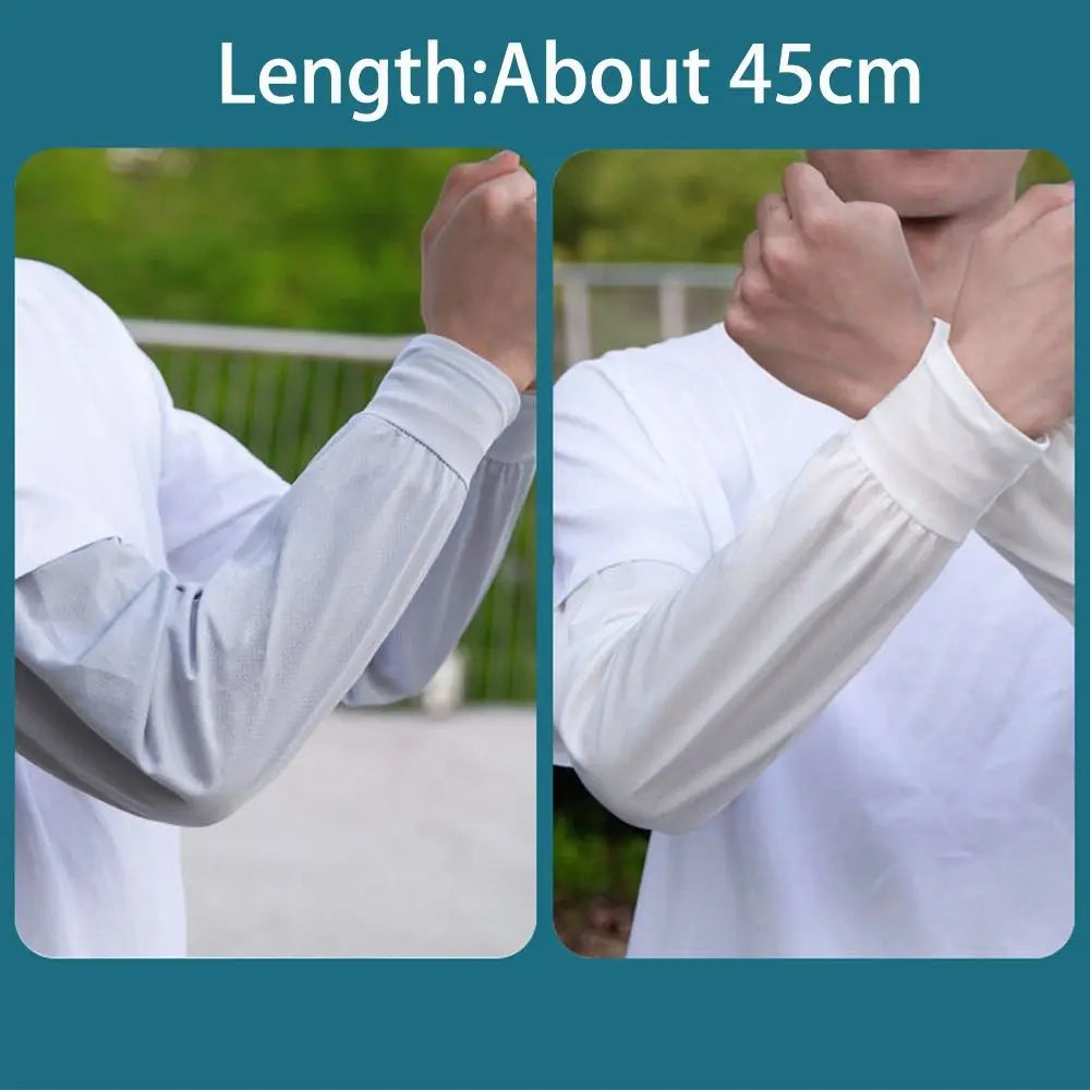 Durable UV Protection Sunscreen Ice Sleeves Loose Breathable Wear-resistant Outdoor Work Arm Warmers Men's Arm Sleeves Summer Zpaxo