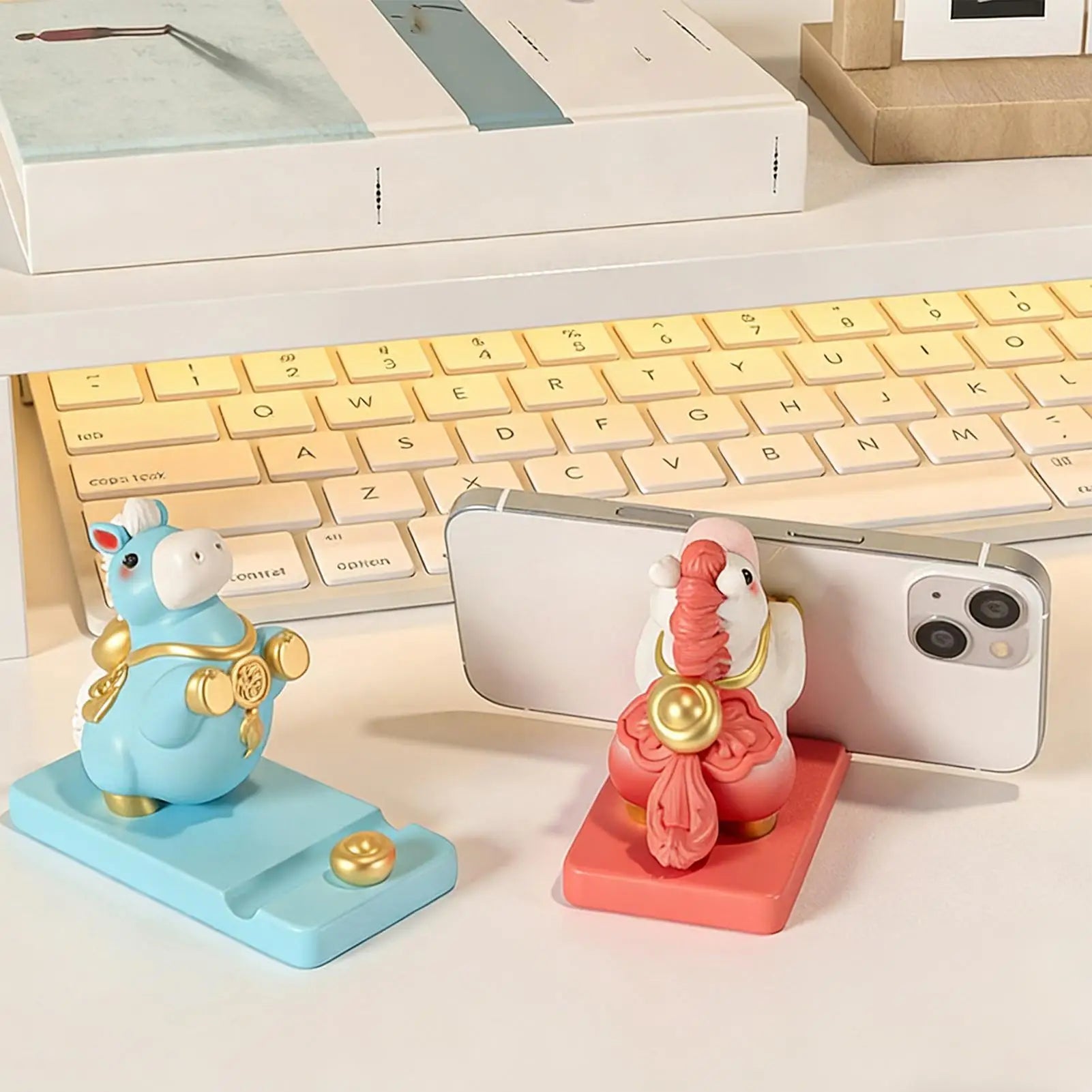 Horse Design Phone Stand Cute Cellphone Holder Wealth Blessing