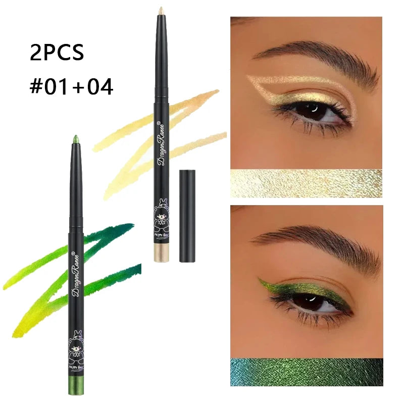 Chameleon Eyeliner Gel Pen Waterproof Shiny Chrome Eye Shadow Liner Zpaxo 01 and 04