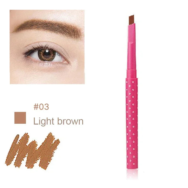 Waterproof Eyebrow Pencil Eye Brow Card Stamp Lady Rotating 3 Shaping Zpaxo 03 Light brown
