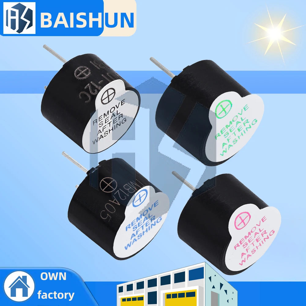 BS 3-24V Active Piezo Buzzers Mini 5-Pin Magnetic Alarm Modules Zpaxo