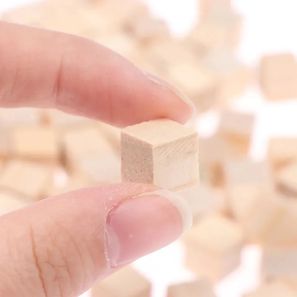 400-Pack 1x1cm Natural Pine Wooden Cubes – Unfinished DIY Blocks Wooden Craft Blocks Zpaxo