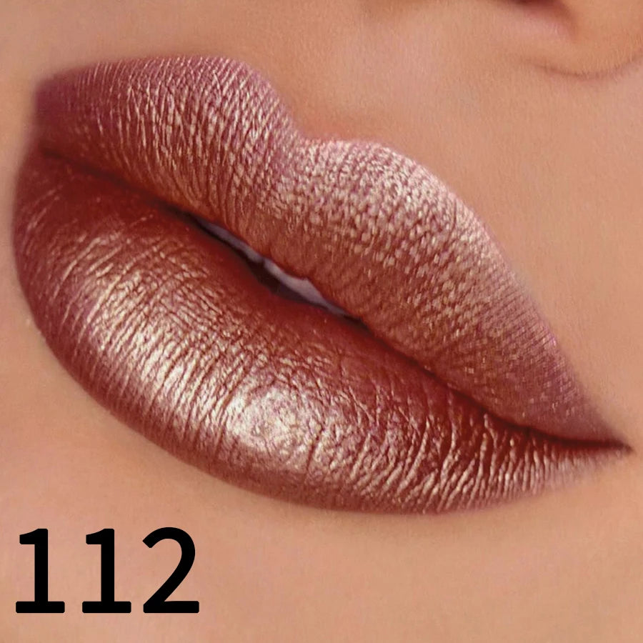19 Colors Glitter Lipstick Hydrating Red Pink Sparkling Shine Lip Zpaxo 112