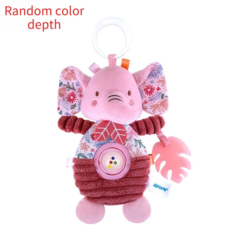 Baby Pink Crib Hanging Toy Cartoon Car Mounted Plush Auditory