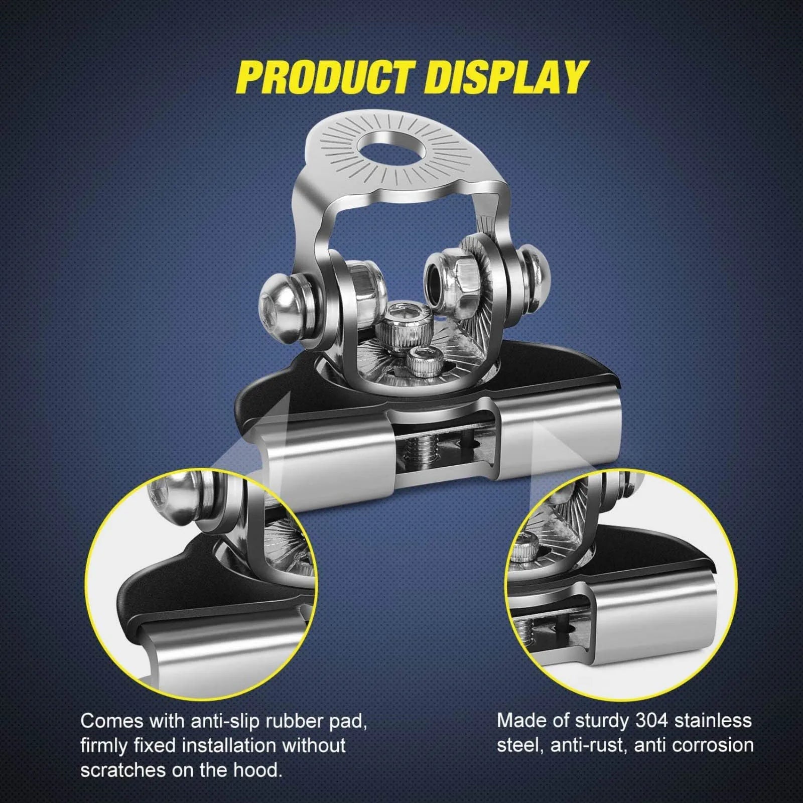 Stainless Steel Pillar Hood Led Work Light Bar Mounting Bracket