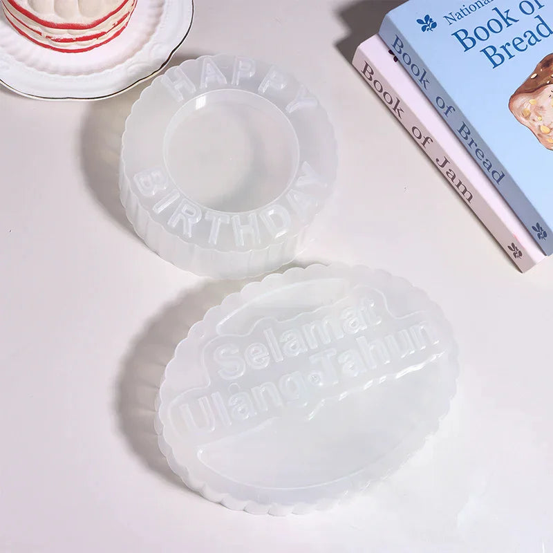 Cake Printing PP Mould DIY Happy Birthday Mold Handmade Foam Zpaxo