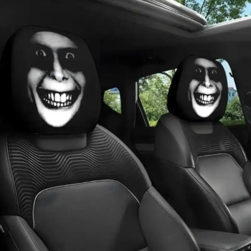 Funny Face Printed Car Pillowcase Soft Comfortable Decorative Cushion