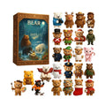 Christmas Advent Calendar Bear Theme 2D Acrylic Ornaments 24 Days