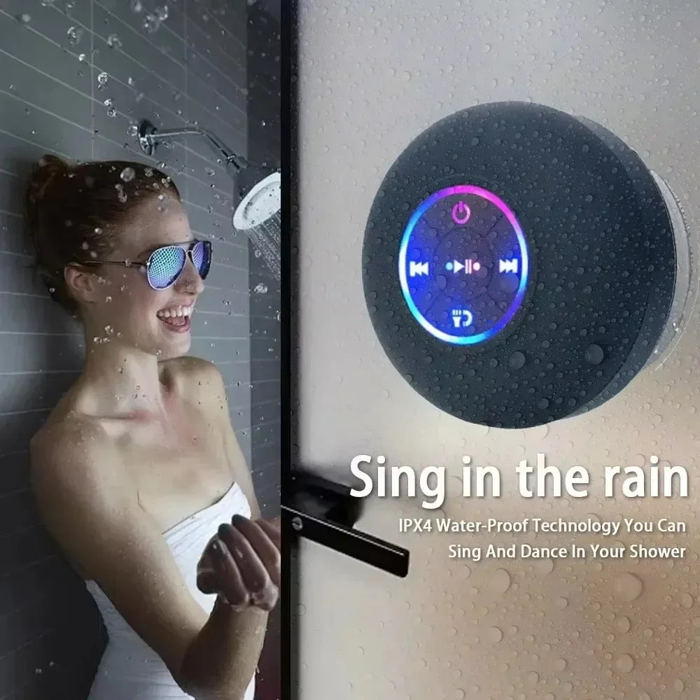 2025 Bathroom Waterproof Wireless LED Bluetooth Speaker Large Suction Cup Mini Portable Speaker Outdoor Sports Stereo Speaker Zpaxo