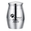 Mini Stainless Steel Pet Cremation Urn | Memorial Keepsake Case Pet Memorial Urn Zpaxo Footprint pattern
