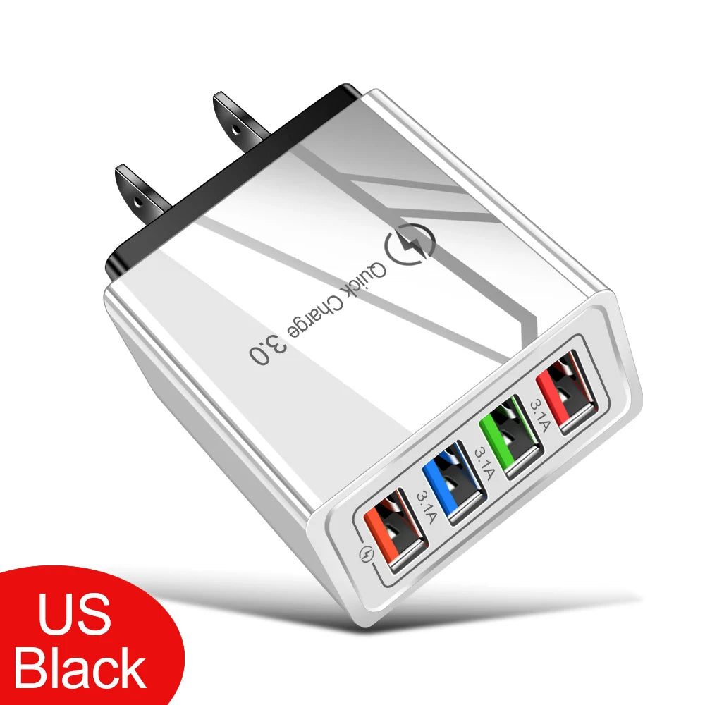 Iphone 14 USB Charger Quick Charge 3 0 Samsung Xiaomi Mi Tablets Zpaxo US Half Black