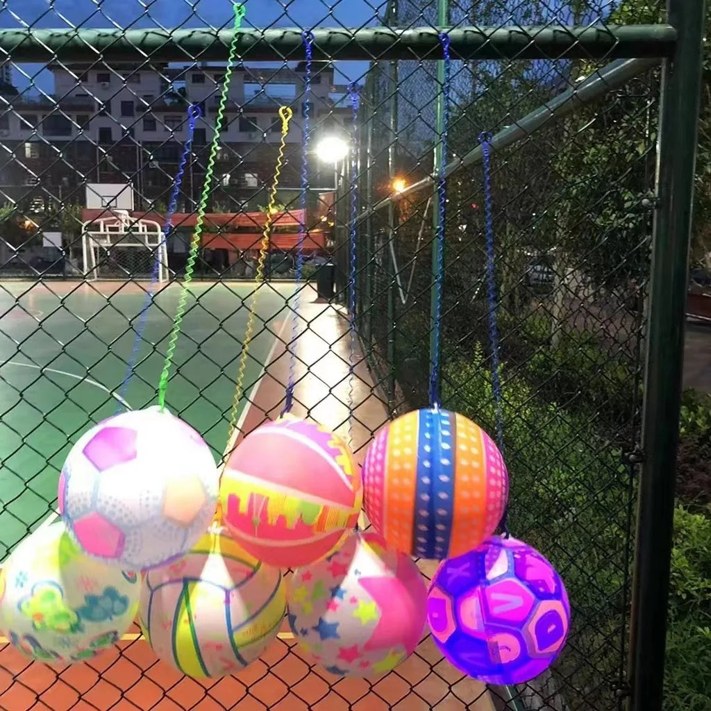 Glow Dark Soccer Ball LED Light Up Inflatable PVC Football Kids